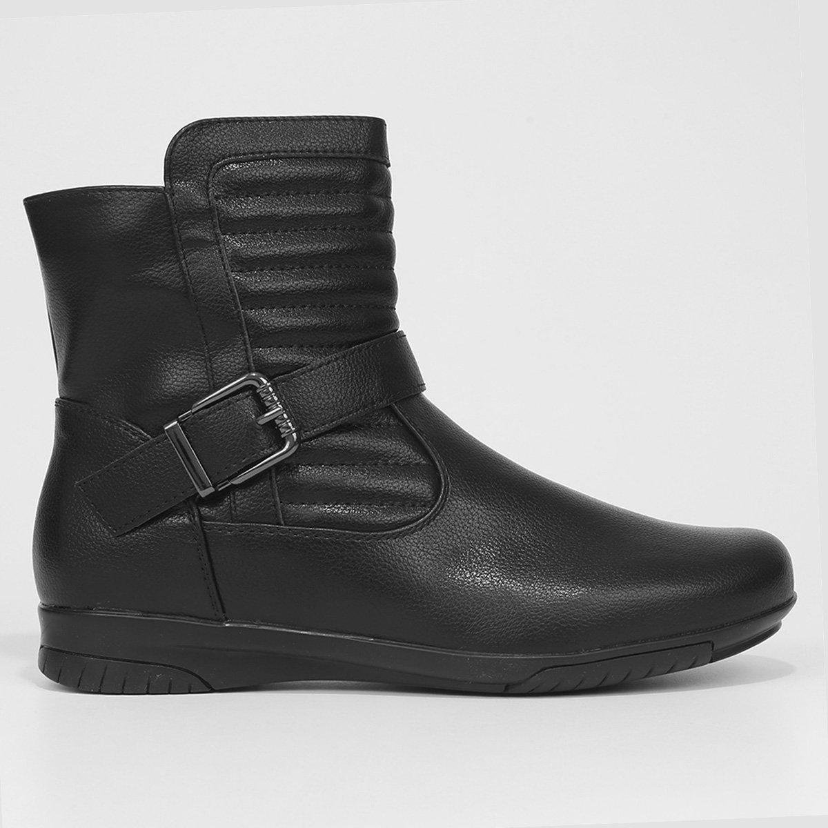 Bota Cano Curto Mooncity Matelassê E Fivela Feminina Menor preço em Bota Cano Curto Mooncity Matelassê E Fivela Feminina