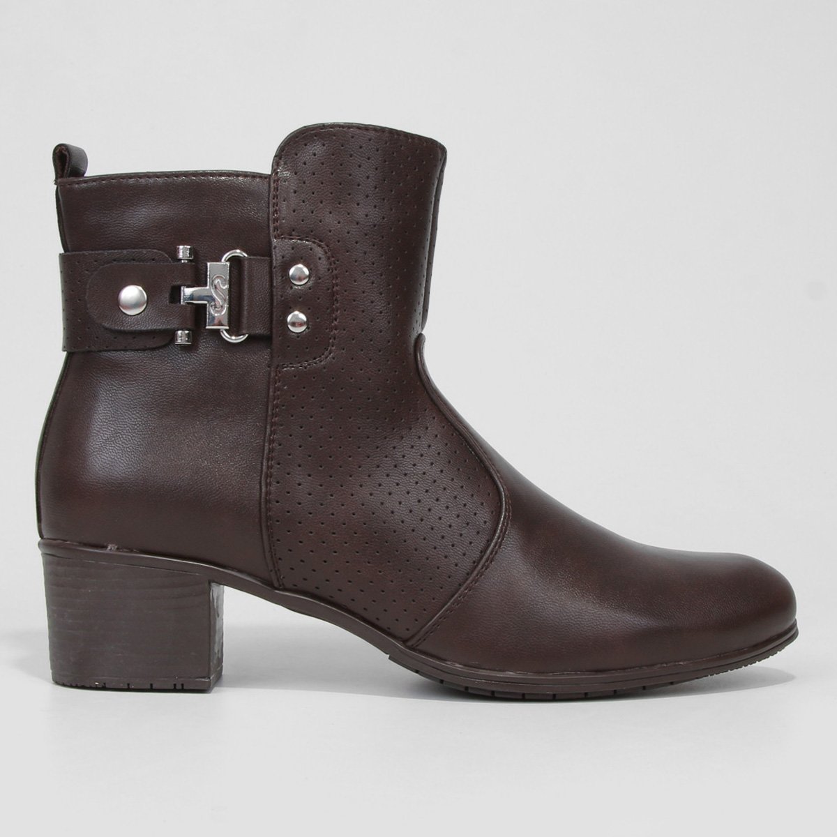 Bota Cano Curto Mooncity Perfuros Salto Grosso Feminina - Marrom é ruim? Bota Cano Curto Mooncity Perfuros Salto Grosso Feminina - Marrom é boa?