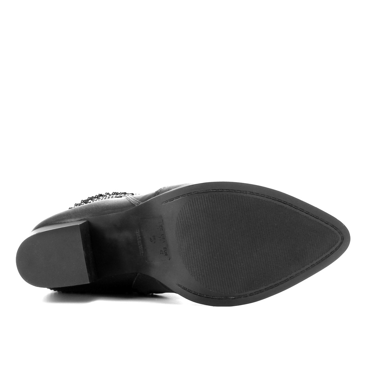 Bota Cano Curto Via Uno Malha Texturizada Feminina - Preto | Zattini