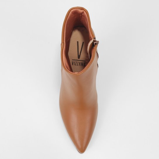 Bota Cano Curto Vizzano Bico Fino Lisa Feminina