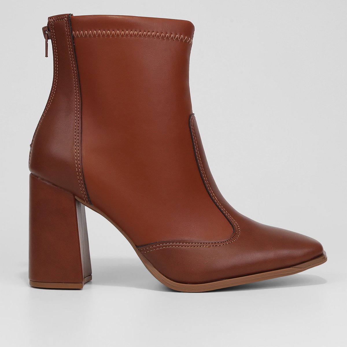 Bota Cano Curto Vizzano Bico Quadrado Feminina - Vinho Menor preço em Bota Cano Curto Vizzano Bico Quadrado Feminina - Vinho