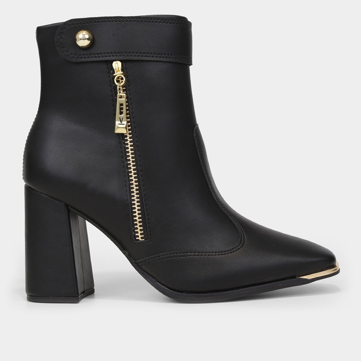 Bota Cano Curto Vizzano Bico Quadrado Salto Bloco Feminina Menor preço em Bota Cano Curto Vizzano Bico Quadrado Salto Bloco Feminina