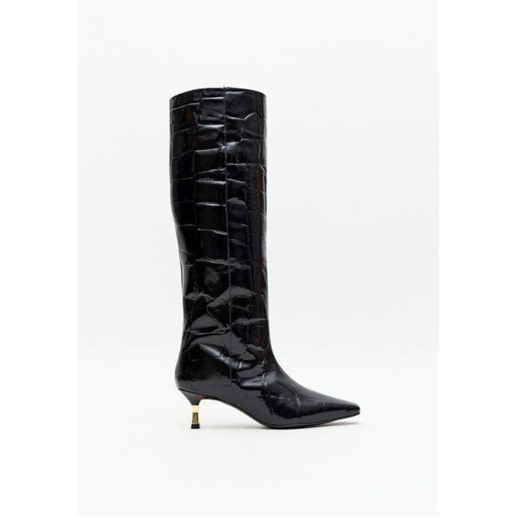 Bota Cano Longo Couro Croco