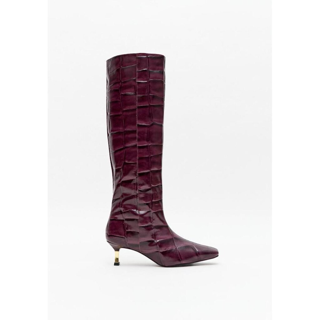 Bota Cano Longo Couro Croco