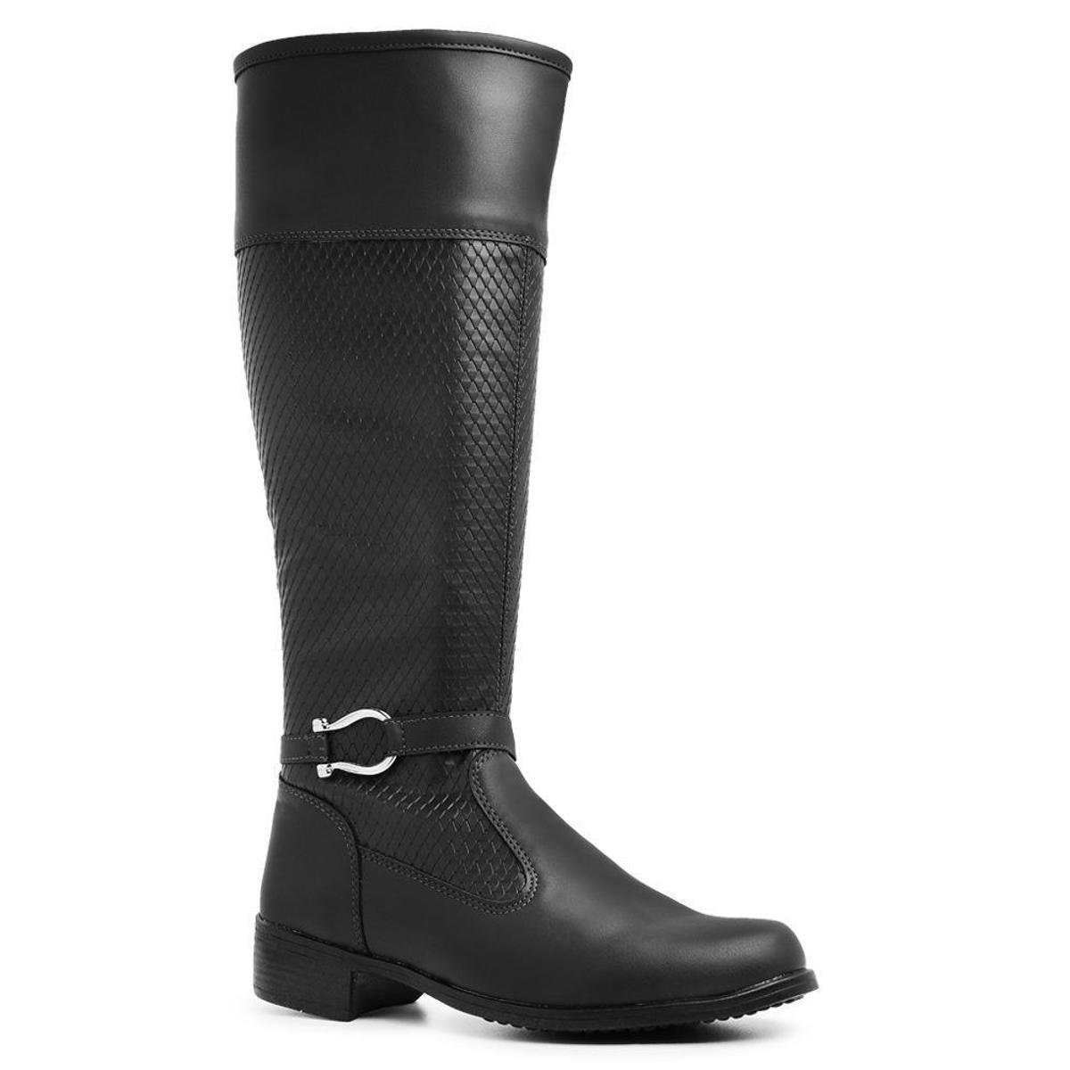 Bota Cano Longo Feminina Montaria Com Zíper Schiareli 11070 - Preto Menor preço em Bota Cano Longo Feminina Montaria Com Zíper Schiareli 11070 - Preto