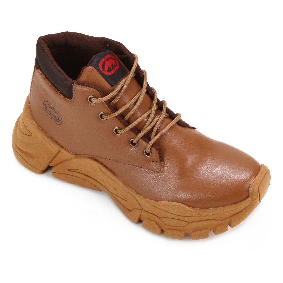 Bota Cano Médio Ecko Camurça Feminina - Caramelo Menor preço em Bota Cano Médio Ecko Camurça Feminina - Caramelo