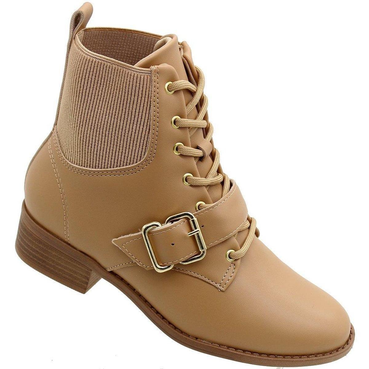 Bota Cano Médio Modare Chelsea Fivela Salto Baixo Grosso Feminina - Caramelo Menor preço em Bota Cano Médio Modare Chelsea Fivela Salto Baixo Grosso Feminina - Caramelo