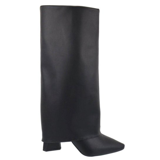 Bota Capa Cano Alto Com Bico Fino Preto