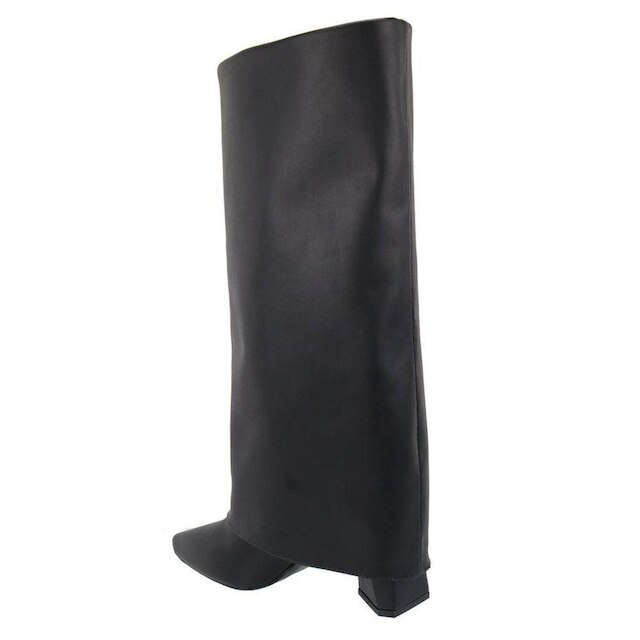 Bota Capa Cano Alto Com Bico Fino Preto