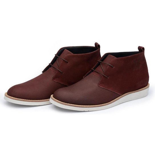 Bota Casual Couro Cano Médio MAH Decor Masculina - Bordô