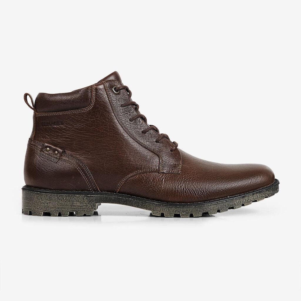 Bota Casual Cross Ferracini Café Urbana de Couro Liso