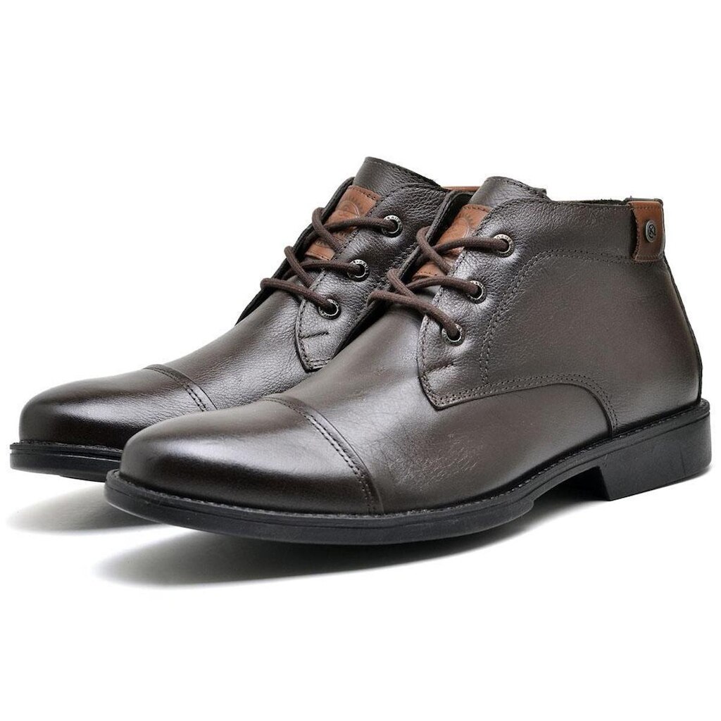 Bota Casual de Couro Masculina , Modelo 8000 Floter Café
