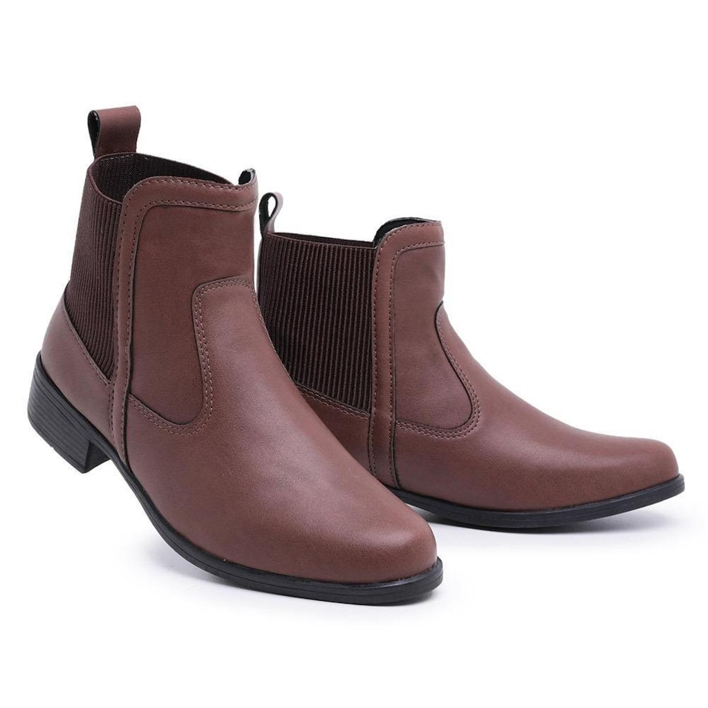 Bota Casual Feminina Cano Baixo Solado Com Salto Baixo Leve e Confortável