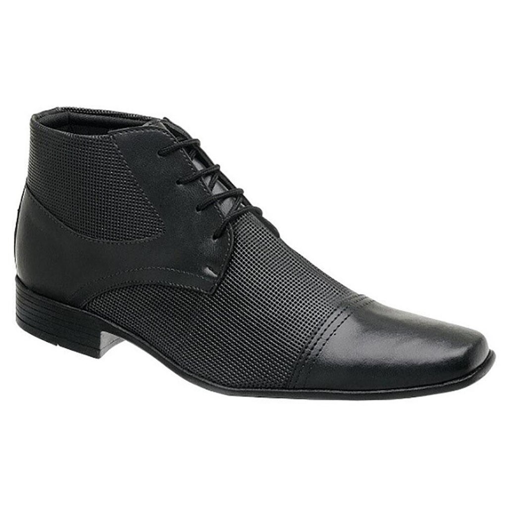 Bota Casual Masculina Coturno Cano Baixo Couro Siroco Salto Baixo