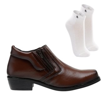 Bota Casual Masculino Botinha Confortável Macio Leve + Kit Meia LUPO