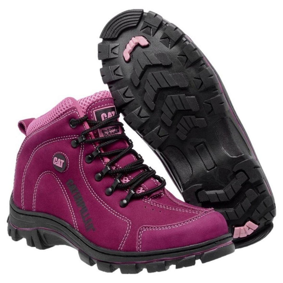Bota CAT Feminina Confort Trabalho Couro Adventure - Rosa | Zattini