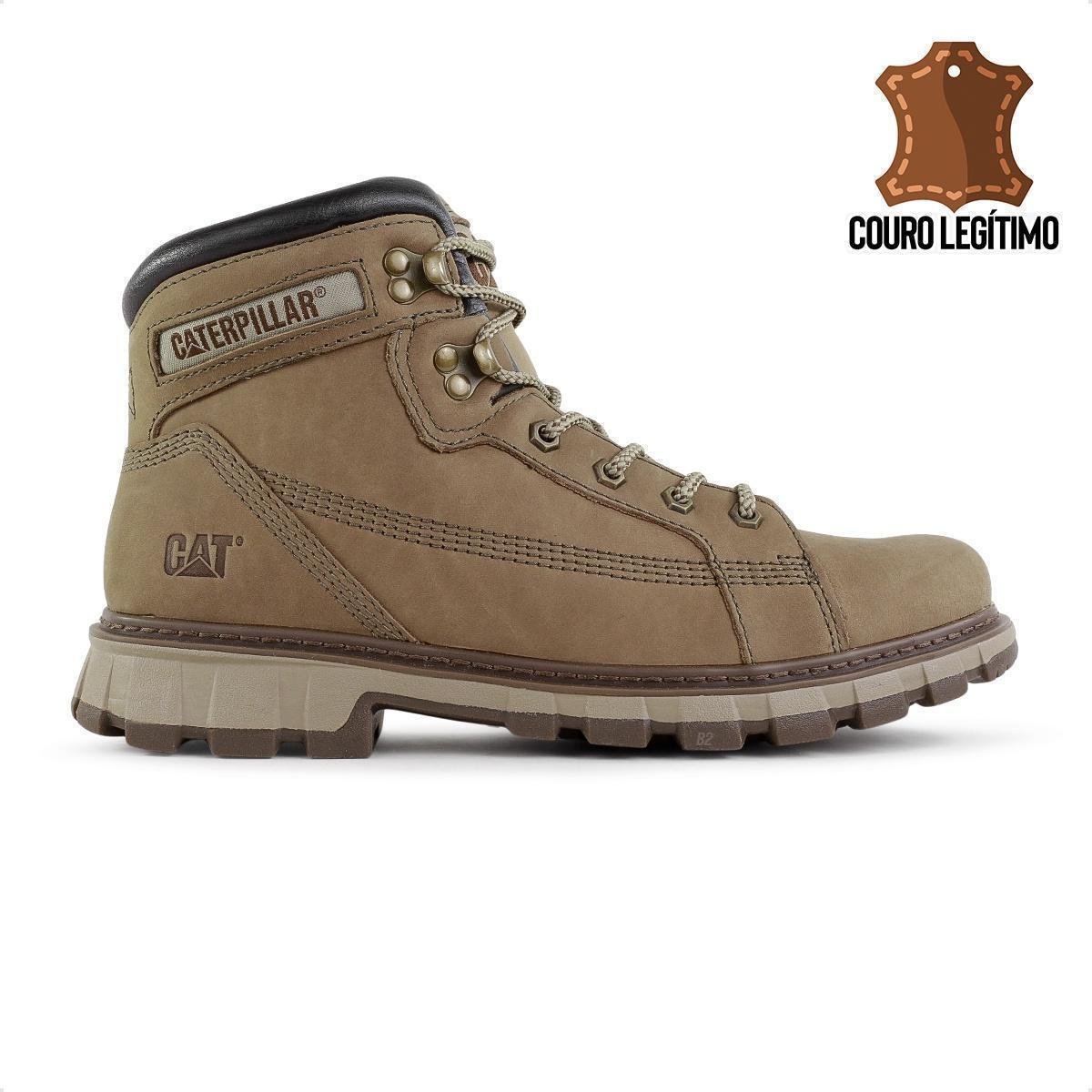 Bota Caterpillar Kit Coturno Carteira Couro Zart Café Botas Botas