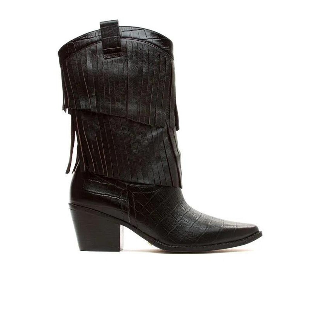 Bota Cecconello Western Boiadeira em Couro Feminina