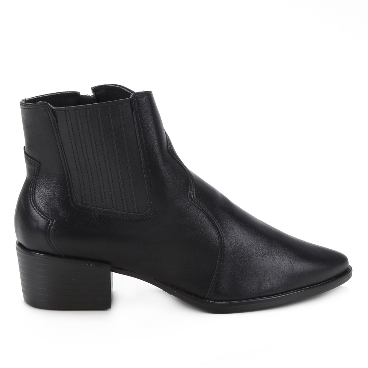 Bota Chelsea Bebecê Bico Fino Feminina - Preto Menor preço em Bota Chelsea Bebecê Bico Fino Feminina - Preto