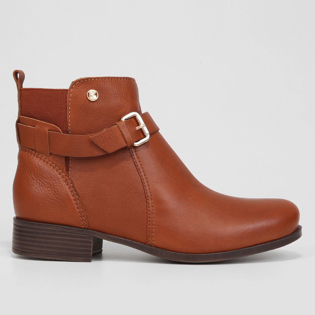 Bota Chelsea Couro Bottero Cano Curto Feminina - Caramelo Menor preço em Bota Chelsea Couro Bottero Cano Curto Feminina - Caramelo