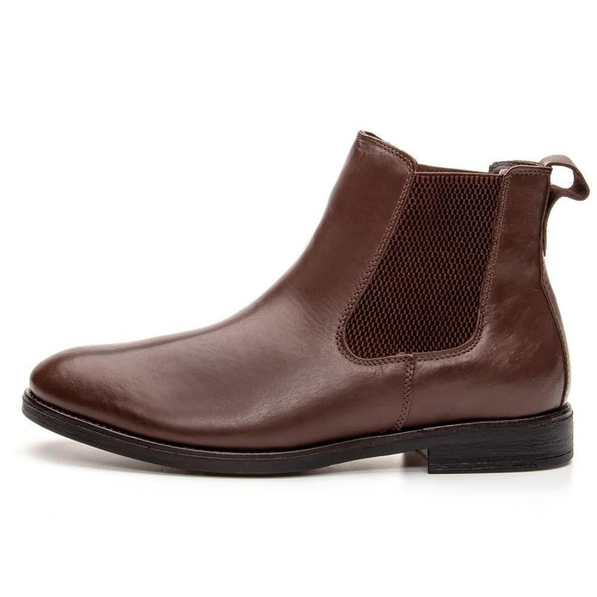 Bota Chelsea de Couro Legítimo Francashoes NS Houston Masculina Menor preço em Bota Chelsea de Couro Legítimo Francashoes NS Houston Masculina