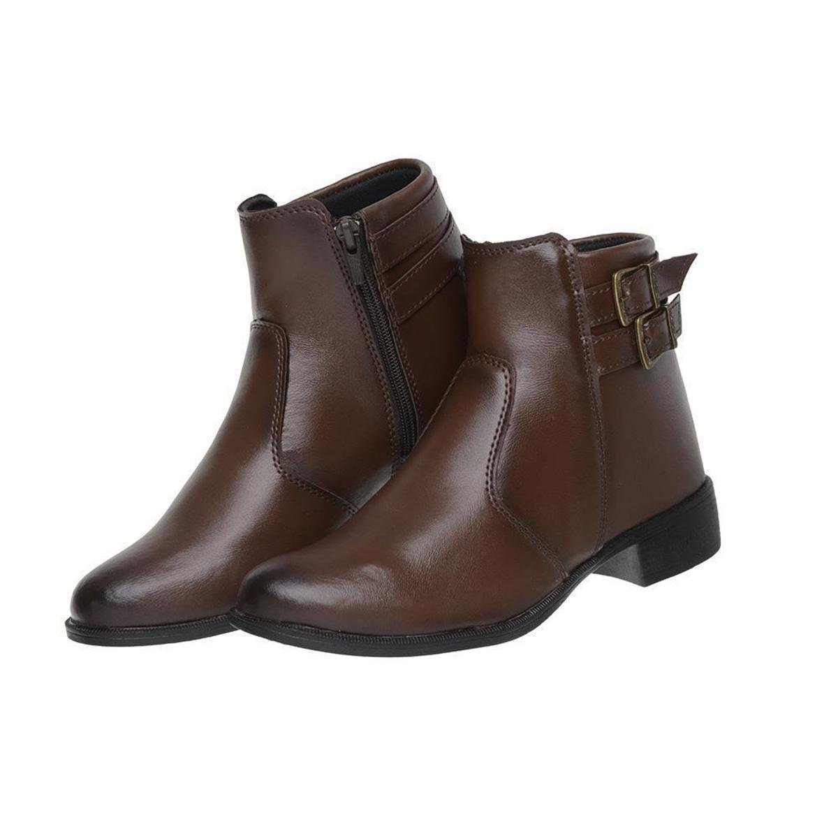 Bota Chelsea Feminina Casual Conforto Leve Moderna Macia - Marrom Menor preço em Bota Chelsea Feminina Casual Conforto Leve Moderna Macia - Marrom