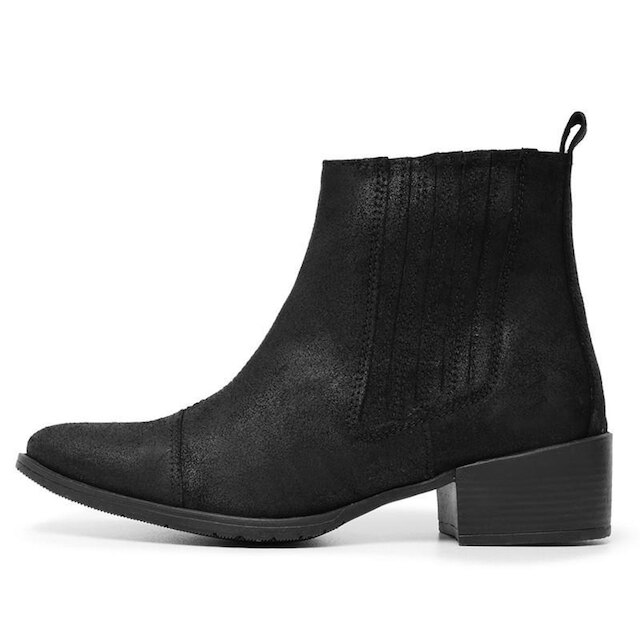 Bota Chelsea Feminina Conforto Resistente Em Couro