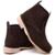 Bota Chelsea Feminina Nobuck Bico Quadrado Lisa Conforto - Marrom