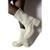 Bota Chelsea Giovana Cano Tricô Bico Quadrado - Off White