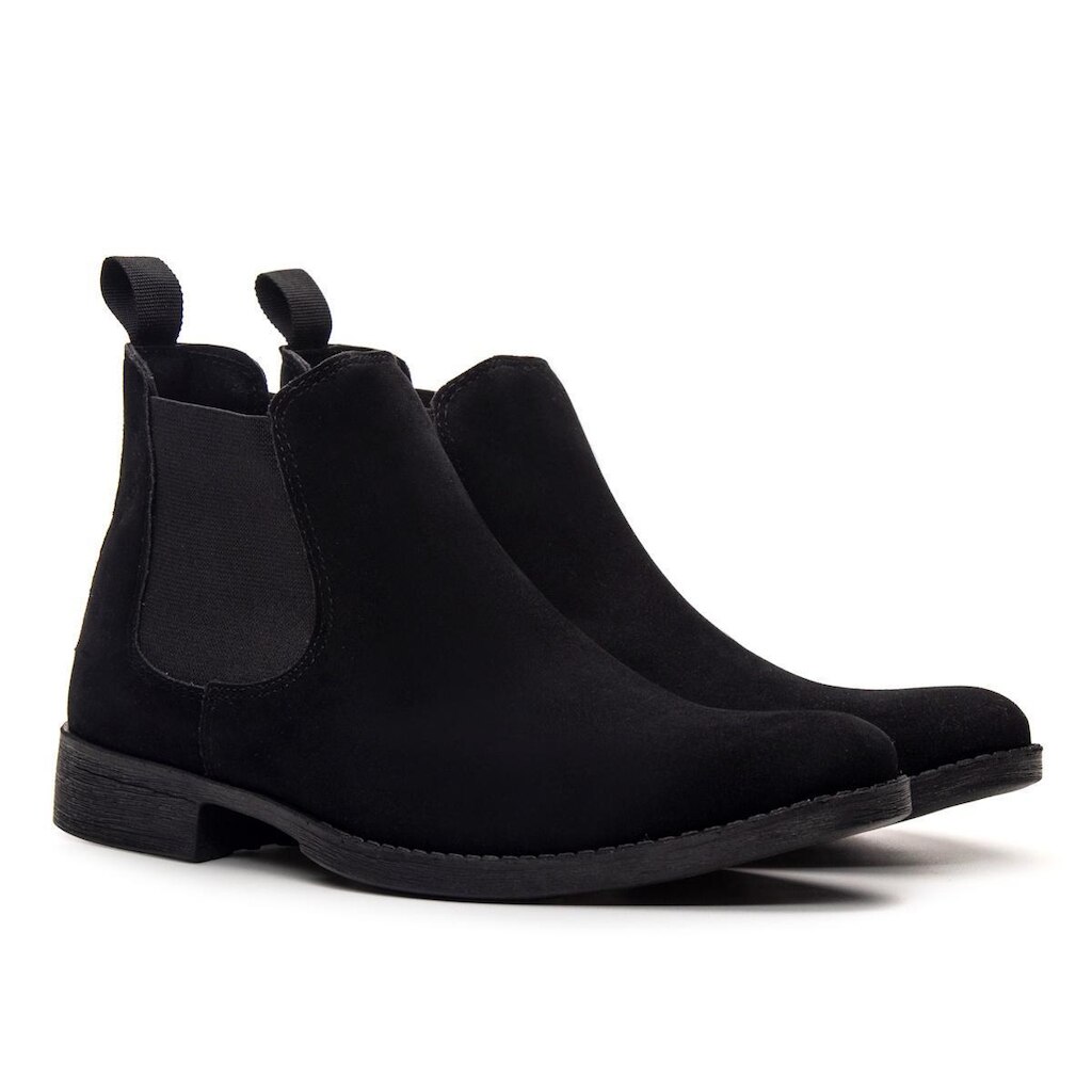 Bota Chelsea Masculina Casual Confortável em Camurça Elegante