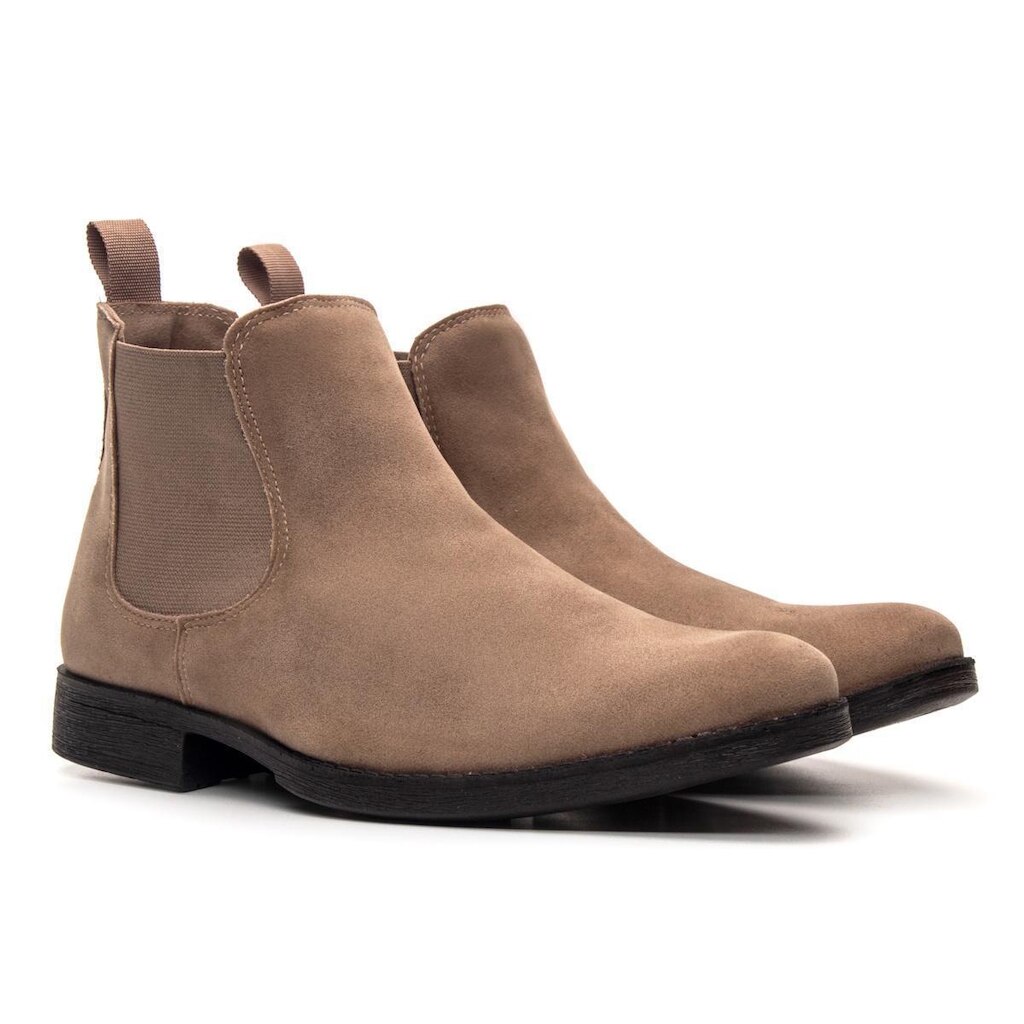 Bota Chelsea Masculina Casual Confortável em Camurça Elegante