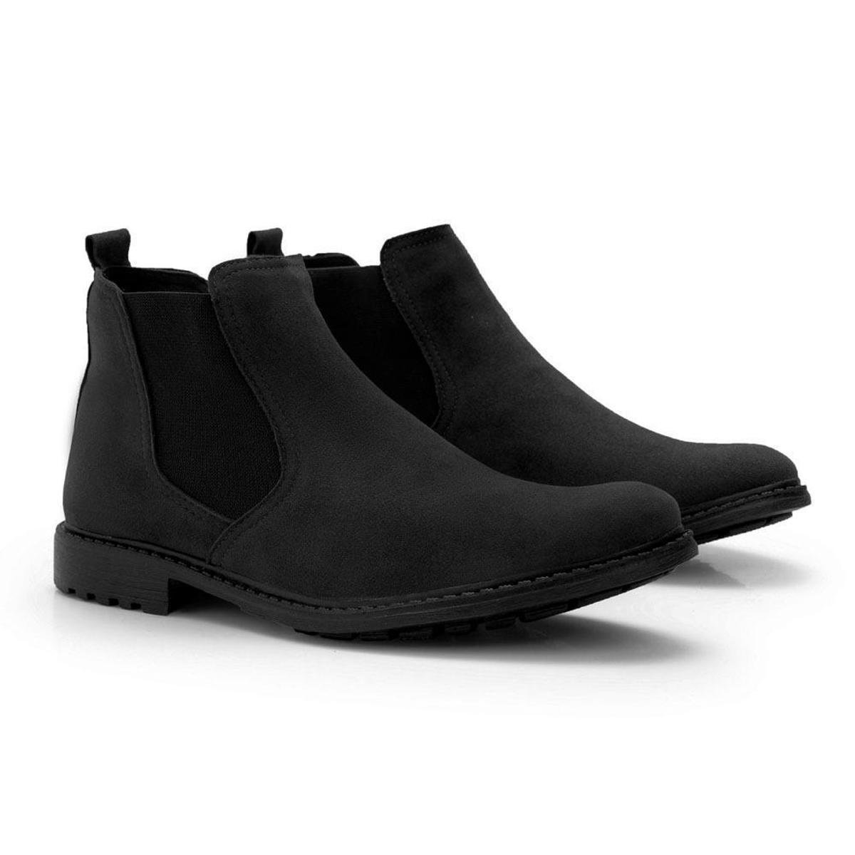 Bota Chelsea Masculina Conforto Resistente Dia a Dia - Preto Menor preço em Bota Chelsea Masculina Conforto Resistente Dia a Dia - Preto