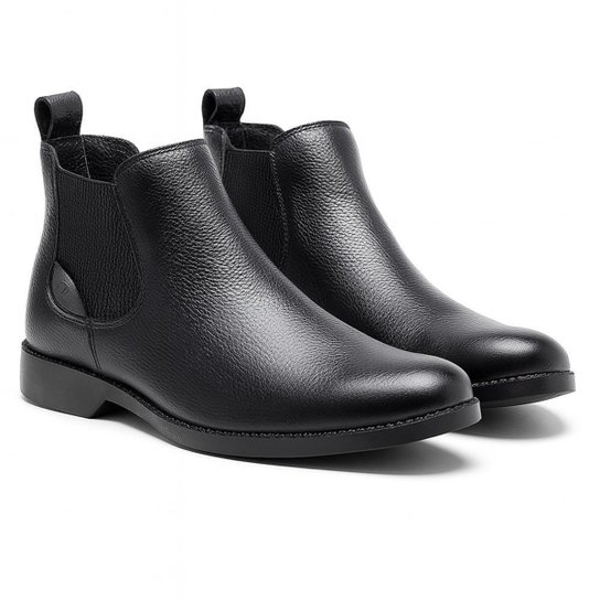 Bota Chelsea Masculina Couro Botina Elástico Lateral Conforto