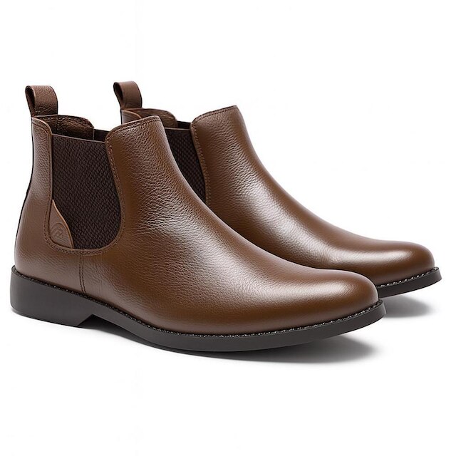 Bota Chelsea Masculina Couro Botina Elástico Lateral Conforto