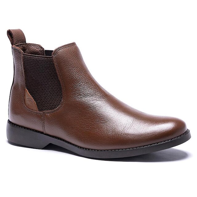 Bota Chelsea Masculina Couro Botina Elástico Lateral Conforto