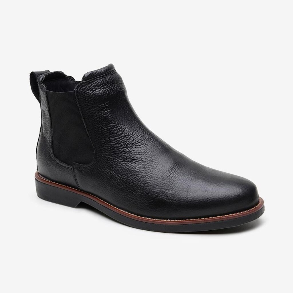 Bota Chelsea Masculina Couro Cano Curto Sola Borracha Casual