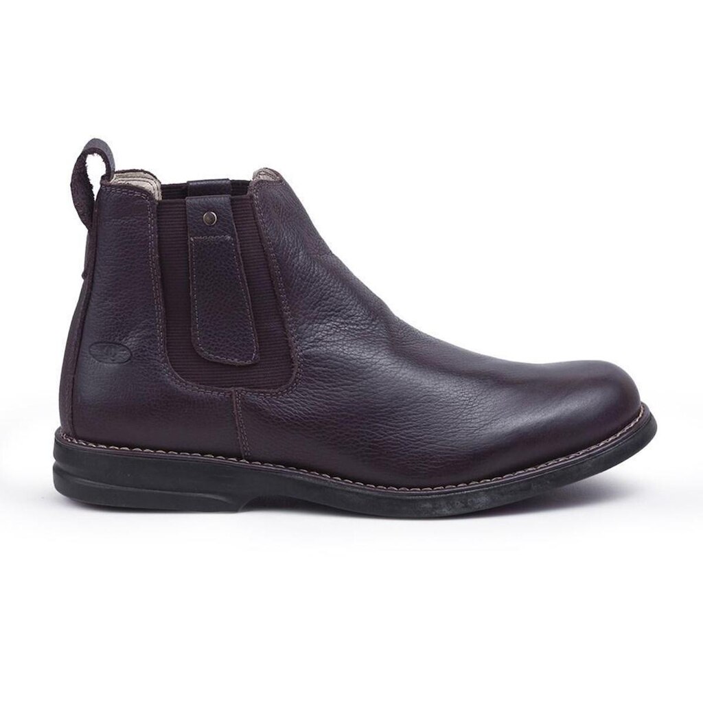 Bota Chelsea Masculina Couro Elástico Cano Curto Confortável