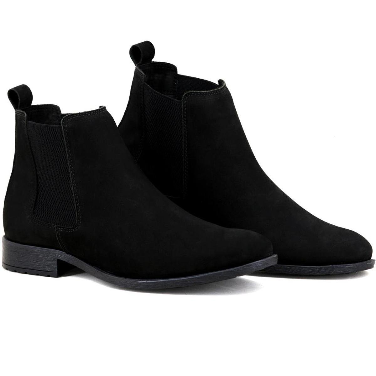 Bota Chelsea Masculina Linha Urban Boots Em Couro Camurça - Preto Menor preço em Bota Chelsea Masculina Linha Urban Boots Em Couro Camurça - Preto