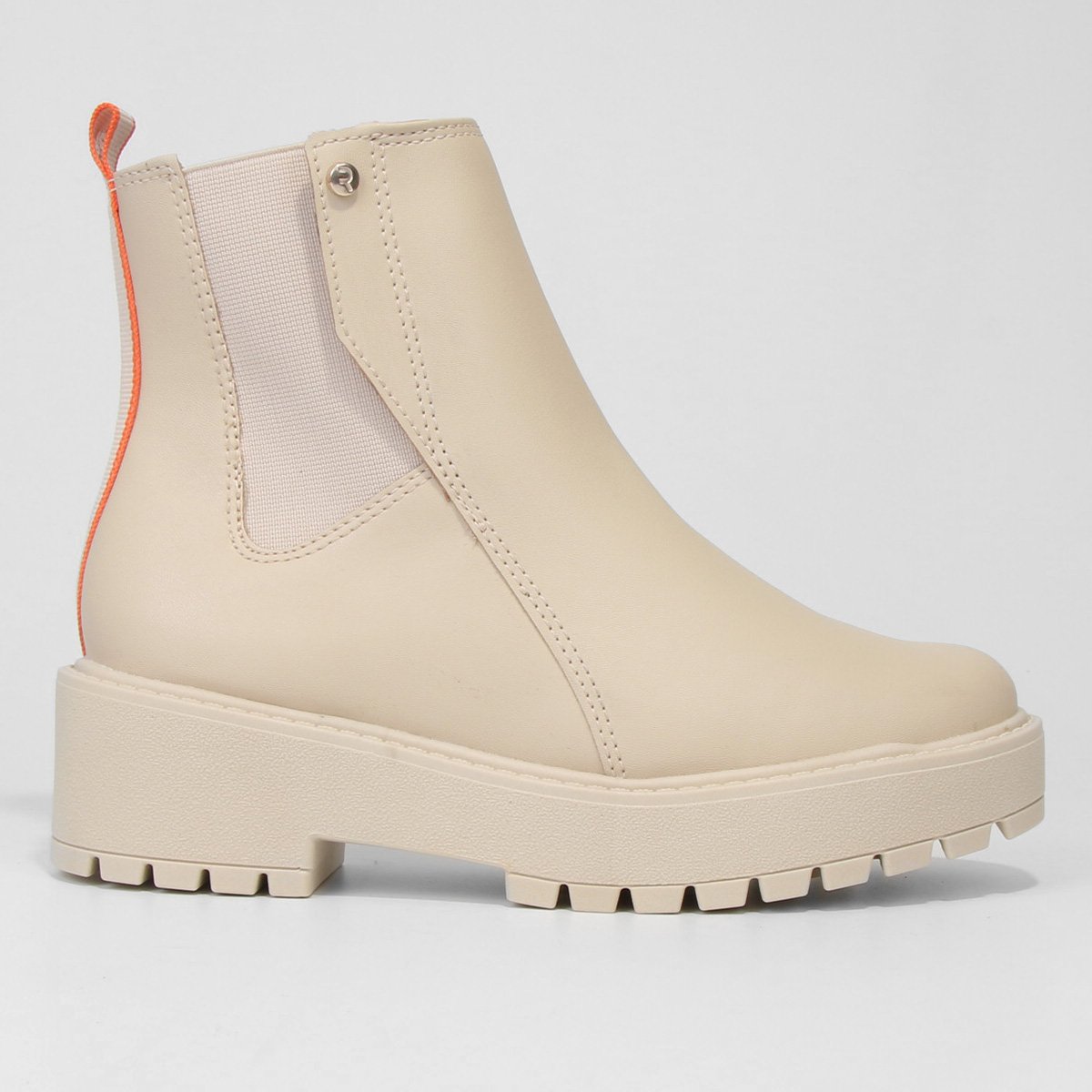 Bota Chelsea Ramarim Tratorada Feminina - Areia Menor preço em Bota Chelsea Ramarim Tratorada Feminina - Areia