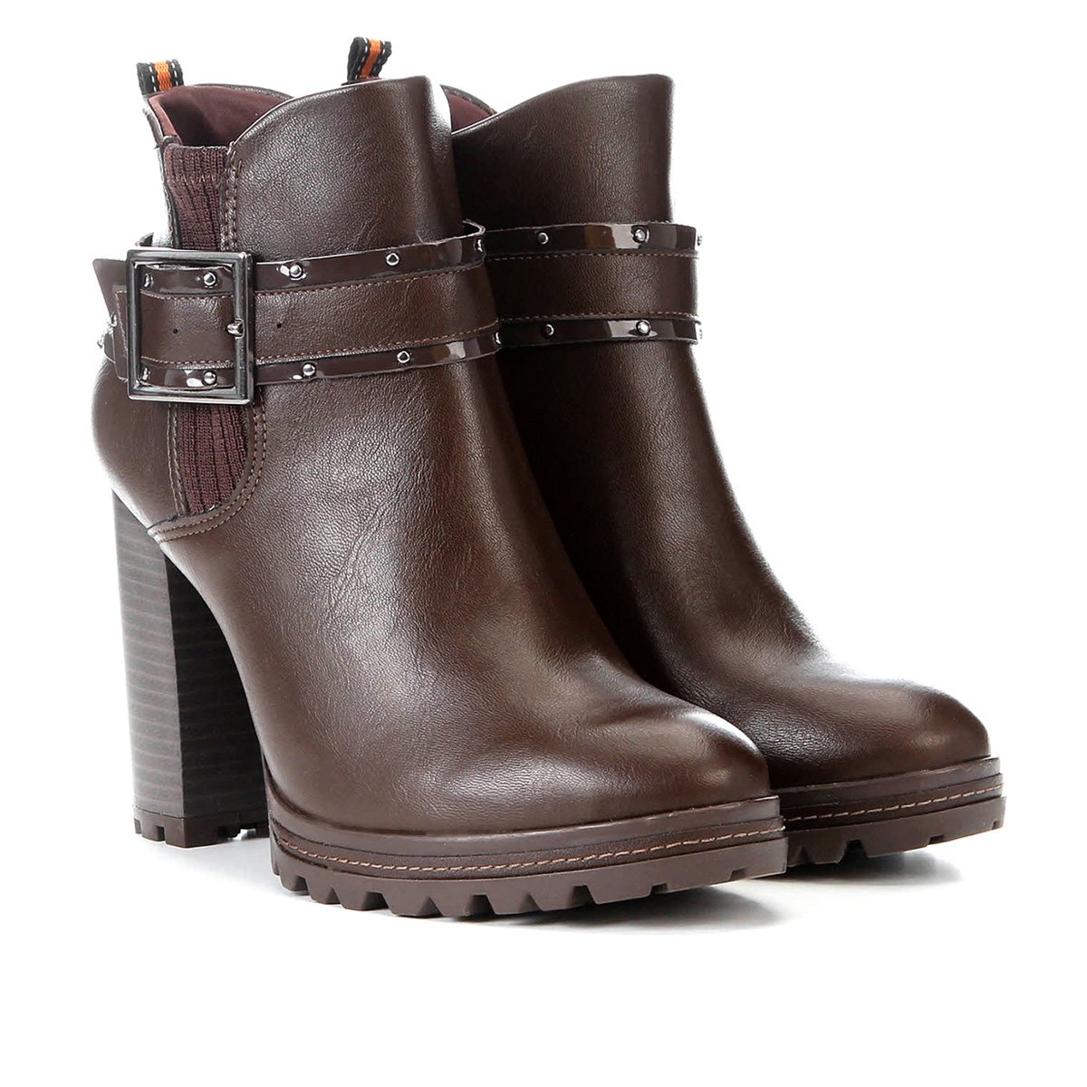 Bota Chelsea Ramarim Tratorada Fivela Lateral Feminina - Café Menor preço em Bota Chelsea Ramarim Tratorada Fivela Lateral Feminina - Café