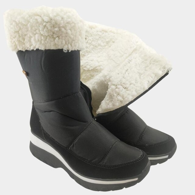 Bota Com lã Ushuaia Nobuck com nylon preto Forrada com Lã