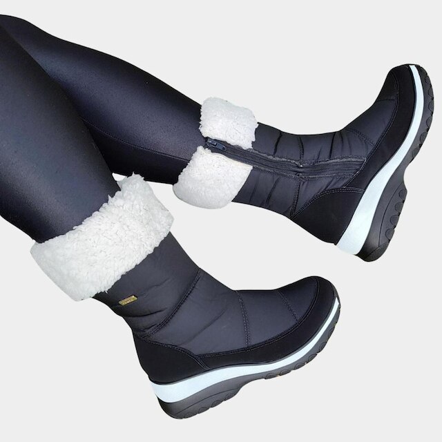 Bota Com lã Ushuaia Nobuck com nylon preto Forrada com Lã