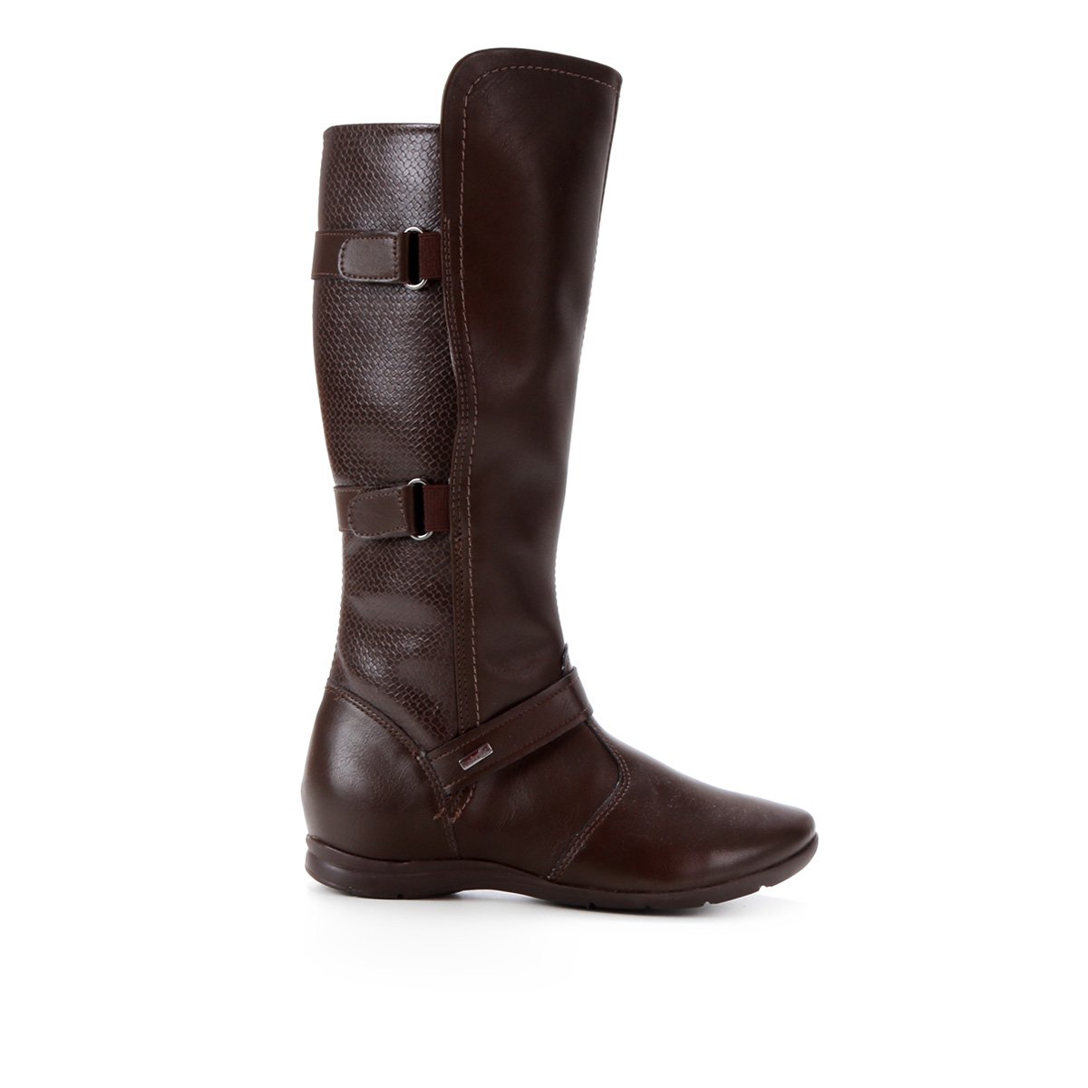 Bota Comfortflex Cano Alto Feminina - Café Menor preço em Bota Comfortflex Cano Alto Feminina - Café