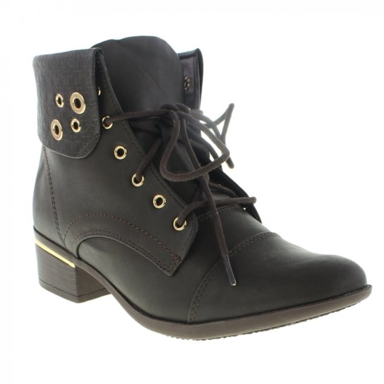 Bota Comfortflex Cano Baixo Feminina - Café