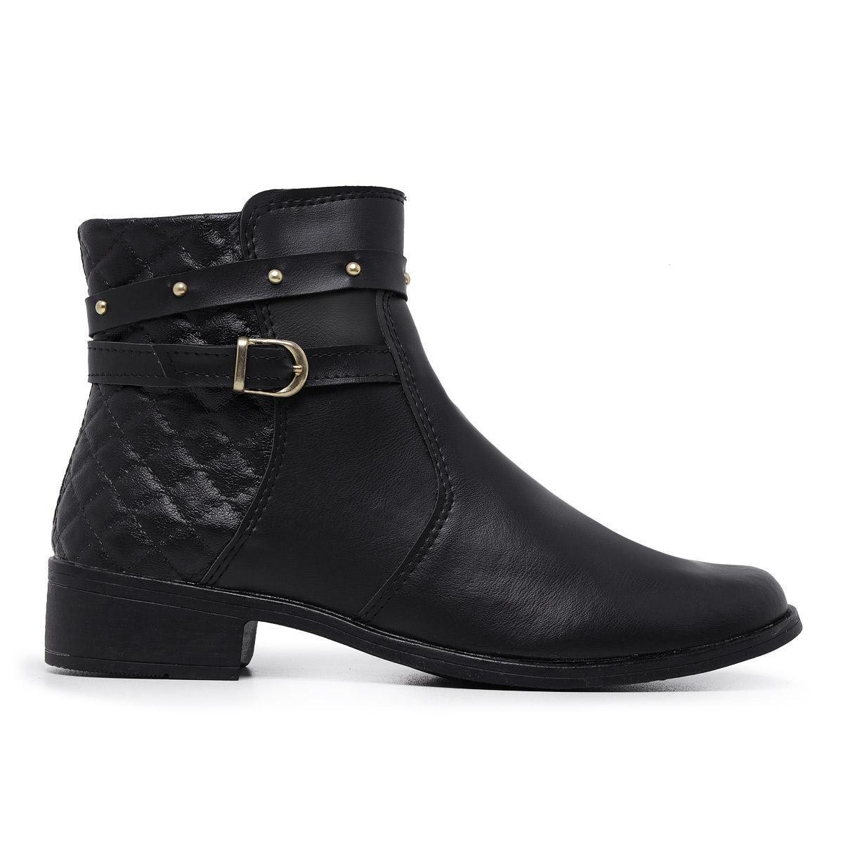 Bota Coturno 11300 Cano Curto Casual Conforto Feminina Menor preço em Bota Coturno 11300 Cano Curto Casual Conforto Feminina