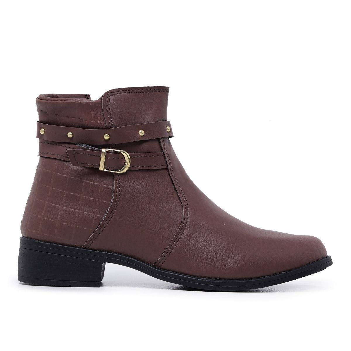 Bota Coturno 11300 Cano Curto Casual Conforto Feminina Menor preço em Bota Coturno 11300 Cano Curto Casual Conforto Feminina