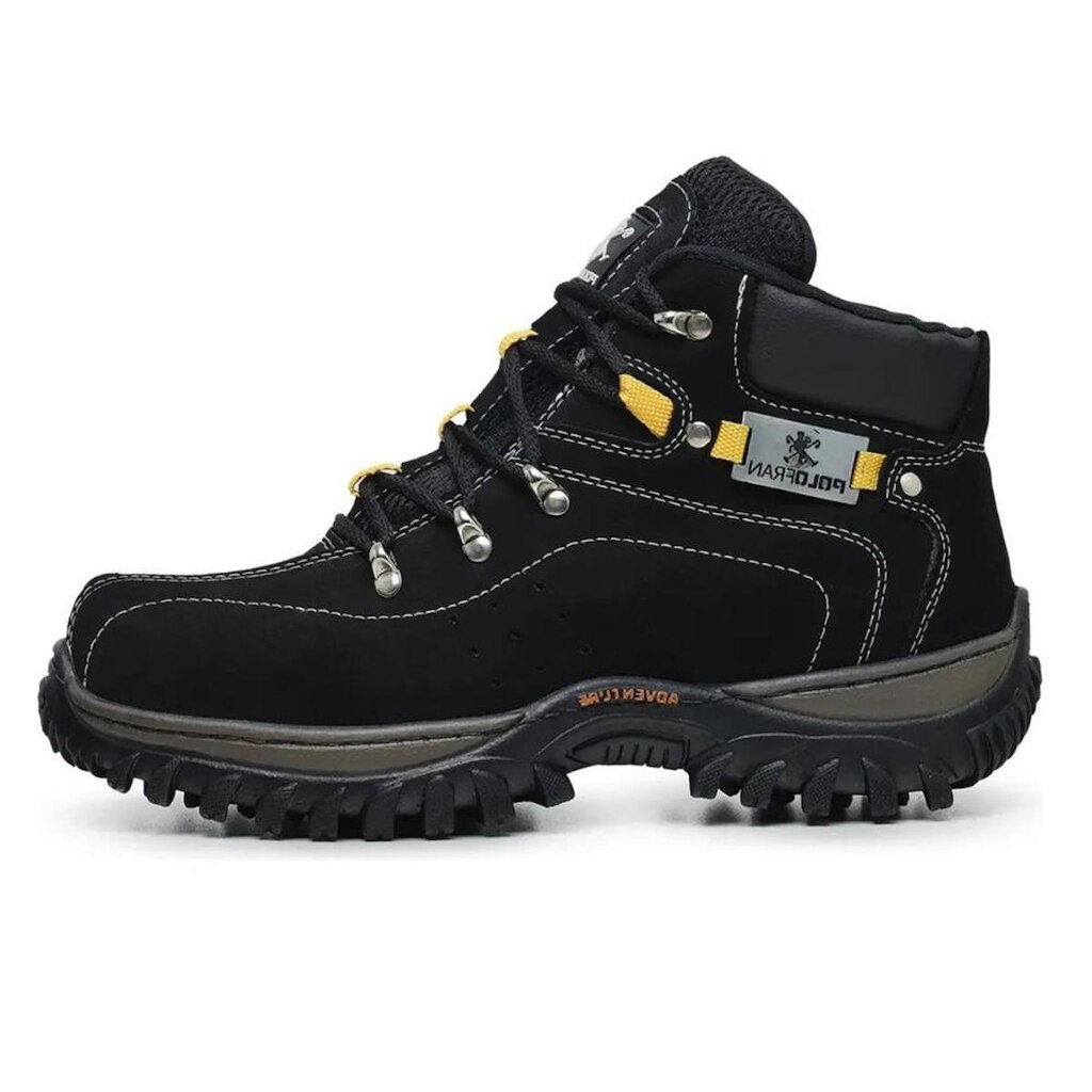 Bota Coturno Adventure Masculina Camurça Cadarço Sola Tratorado Borracha Antiderrapante Palmilha EVA