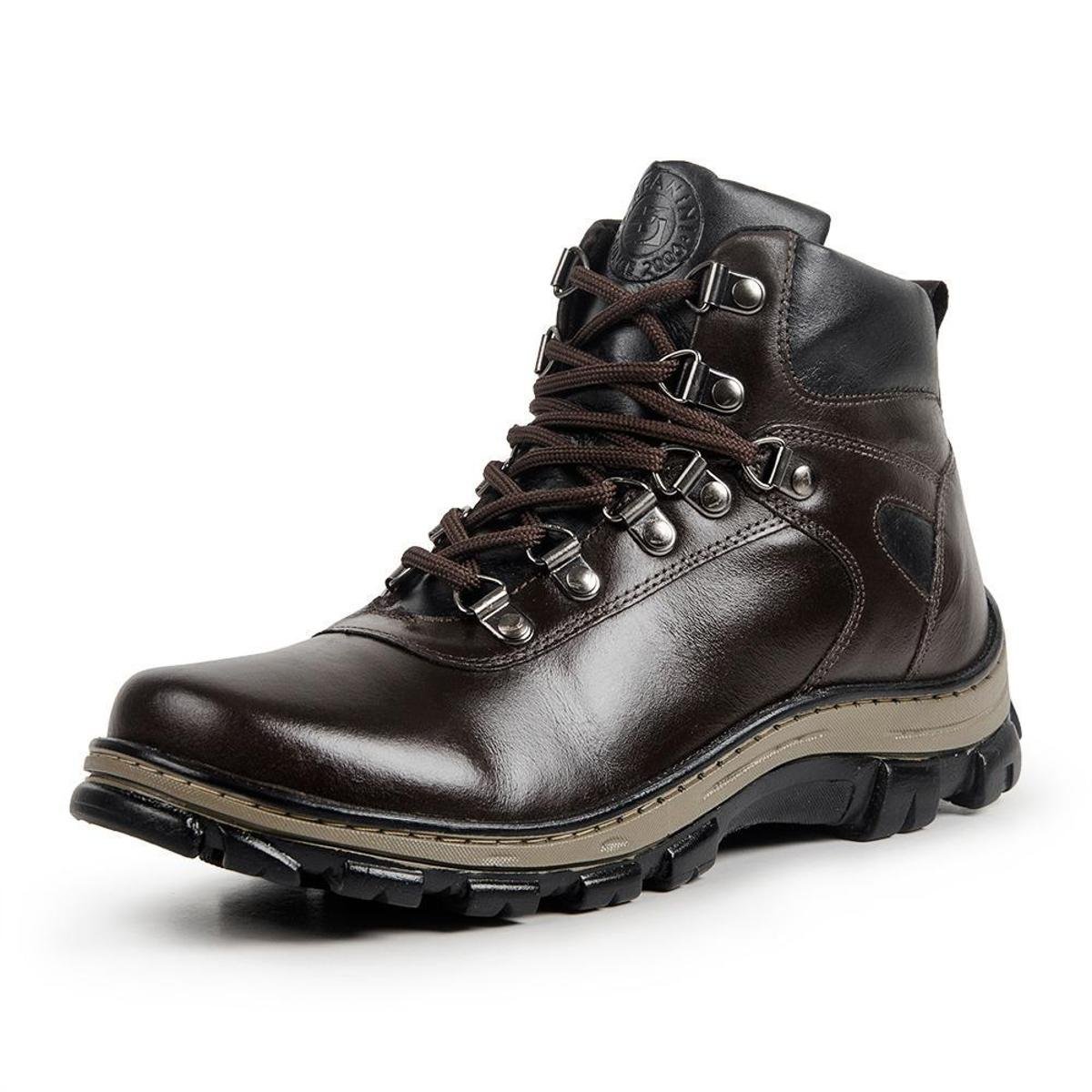 Bota Coturno Adventure Masculina Stefanini Couro - Marrom Menor preço em Bota Coturno Adventure Masculina Stefanini Couro - Marrom