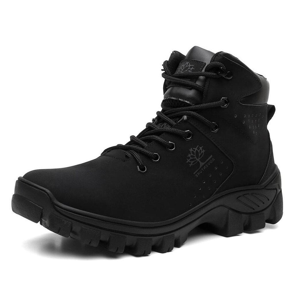 Bota Coturno Adventure Masculino Cano Medio Cadarço Solado Borracha Tratorado Biqueira Impermeável