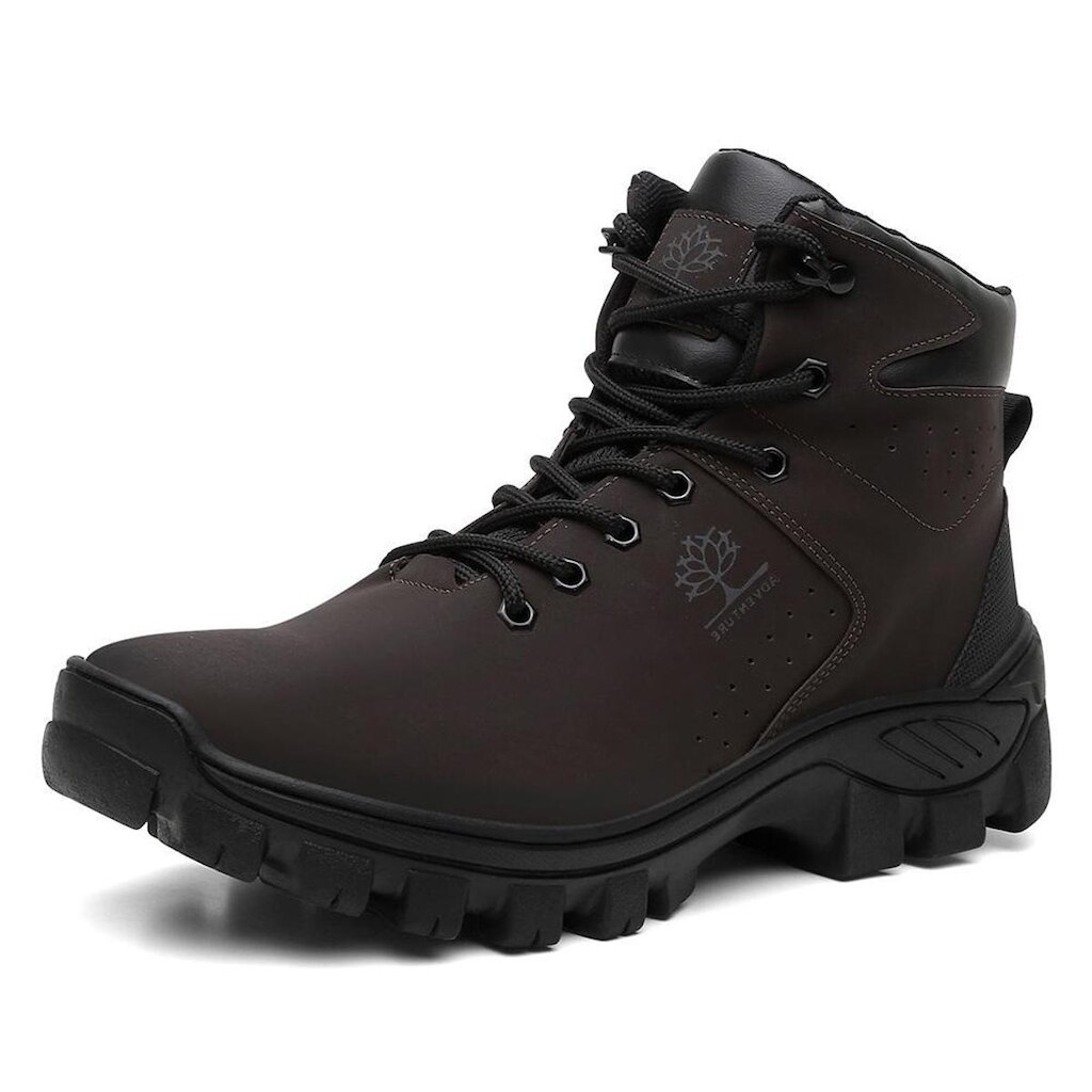 Bota Coturno Adventure Masculino Cano Medio Cadarço Solado Borracha Tratorado Biqueira Impermeável